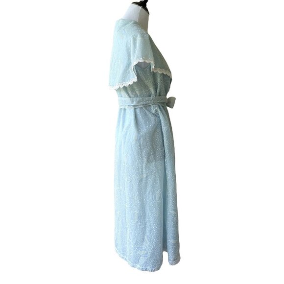 Vtg B. Cohen Floral Tulip Sky Blue Robe Peignoir Sheer Size Small 50’s 60’s - Picture 12 of 16
